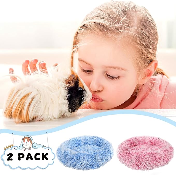 PETKNOWS 2 Pieces Guinea Pig Beds, Hamster Beds, Thickened and Warm Winter Guinea Pig Beds for Dwarf Rabbits