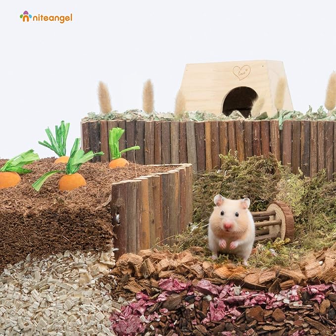 Niteangel Wooden Ladder Bridge, Hamster Mouse Rat Rodents Toy, Small Animal Chew Toy (15.7" x 5.9")