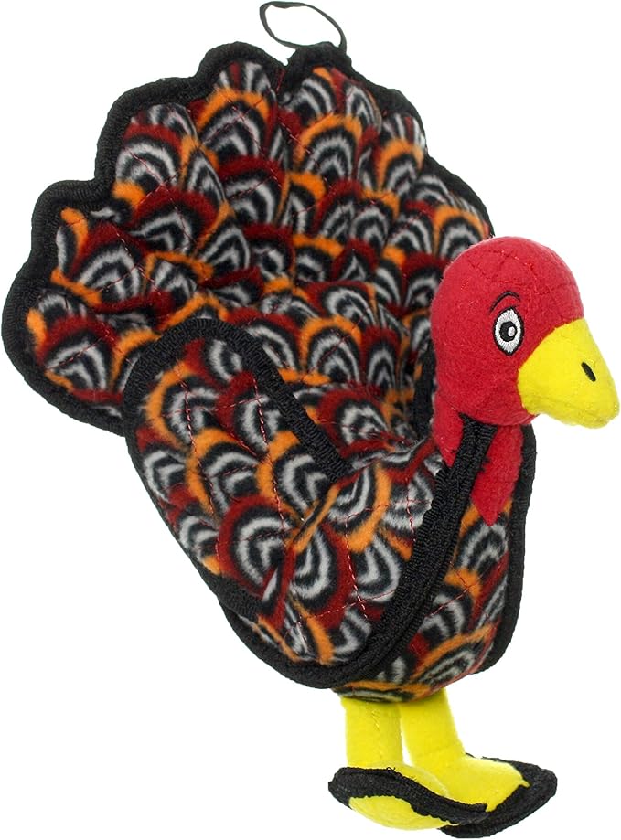 TUFFY - World's Tuffest Soft Dog Toy -Barnyard- Multiple Layers. Made Durable, Strong & Tough. Interactive Play (Tug, Toss & Fetch). Machine Washable & Floats. (Turkey, Jr 2 Pack)