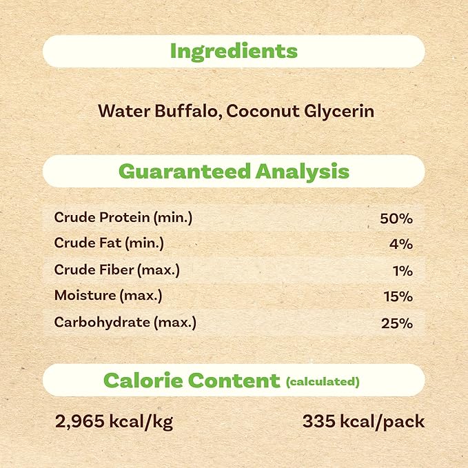 A Freschi srl Buffalo Dog Treats, All-Natural, Hypoallergenic, High Protein, Low Fat, Human Grade Puppy Chews – Healthy Grain-Free Training Treats, 4oz Jerky Strips