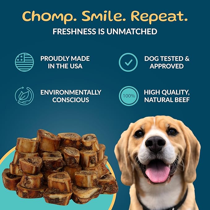 TREATOPIA Adventure Dog Bones, Delights, 1-2”, 32 PC - All-Natural, Center-Cut, Long-Lasting, Healthy, Single Ingredient, Bone Marrow, Hand-Trimmed, Slow-Roasted, Made in The USA, No Additives