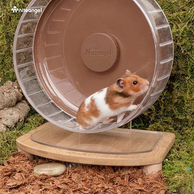 Niteangel Anti-Slide Super-Silent Acrylic Wooden Cloud Series Hamster Wheel Platform