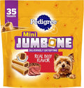 Pedigree Mini Jumbone Small Dog Treats, Dog Bone Like Shell with Beef Flavor, 35 Treats (Pack of 1)
