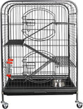 ZenStyle 37” Small Animal Cage Indoor Portable Pet Habitat with 2 Front Doors and Pull Out Tray for Ferret/Rat/Cat/Hamster/Chinchilla/Guinea Pig/Bunny or Other Small Pets