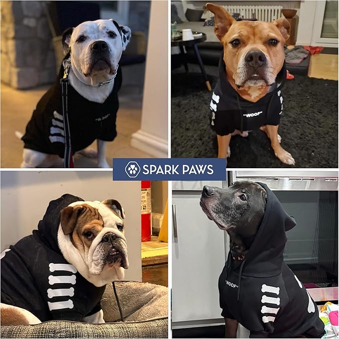 Spark Paws Dog Hoodie – Premium Dog Sweater for Small, Medium, and Large Dogs | Warm Outfits for French Bulldogs, Pitbull, Puppy, Winter Jacket Alternative - Woof - L