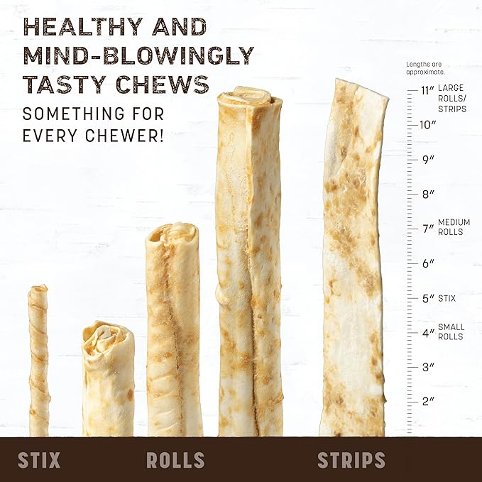 Earth Animal No Hide Chews - Long Lasting Rawhide Free Medium Dog Chews Rolls, Beef - 3 Count Value Pack