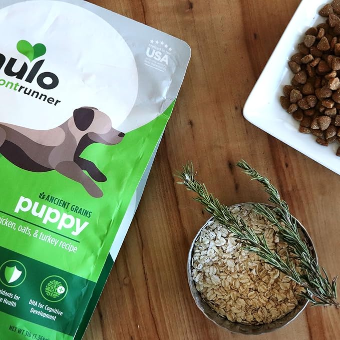 Nulo Frontrunner Puppy Food - High-Protein Chicken, Oats & Turkey Recipe Kibble, Natural Dry Dog Food with DHA, Ancient Grains, Probiotics, Taurine, Omega 3 for Small, Medium & Large Breeds, 25lb Bag