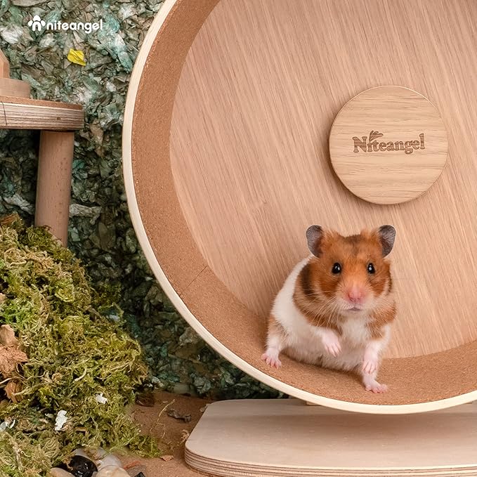 Niteangel Replacement Cork Running Track - Fits for Wooden Hamster Wheel Series | Acrylic Hamster Exercise Wheel w/Cork Track | Dark Cloud Hamster Wheel Series (Wooden Series, Medium)