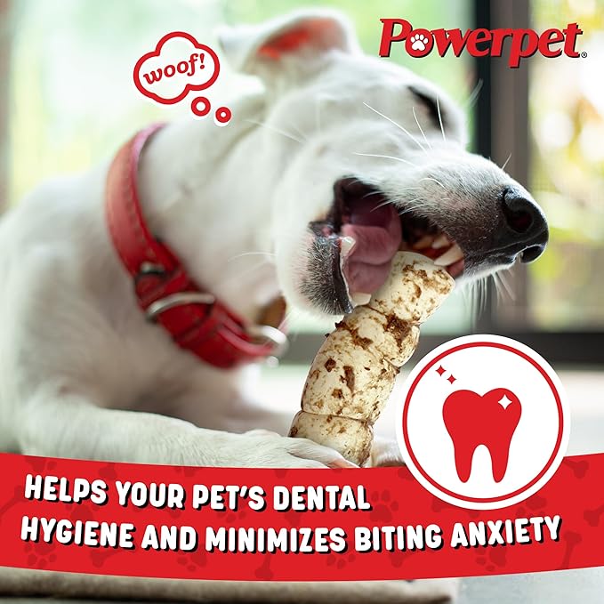Powerpet Treats Bully Beef Cheek Rolls for Dogs - 100% Natural & Highly Digestible - High Protein, Low Fat - No Rawhide - Soft & Thick Chew Treat - Good Dental Hygiene - Bully Sprinkled Flavor - 1pc