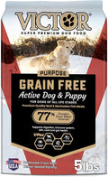 VICTOR Super Premium Dog Food – High Protein Grain Free Active Dog & Puppy Kibble – Dry Food with 33% Protein, Gluten-Free - Premium Beef, Pork, Fish Meals for High Energy Dogs, 5lbs