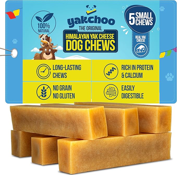 Real Himalayan Dog Chews | 100% All Natural | Dog Treats for Medium Breed | Dog Chews Long Lasting for Aggressive Chewers | High Protein | Dental Sticks for Dogs (Small - 5 Chews)