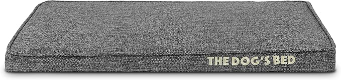 The Dog’s Bed Orthopedic Memory Foam Dog Bed for Small Dogs, Waterproof Washable Cover, Anti-Slip Base, Calming Surface – CertiPUR-Certified Foam, Grey Linen, 2 Inch Thick