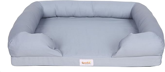Qpets Memory Foam Dog Bed, Ultimate Dog Lounge, Waterproof, Washable Cover, Skin Contact Safe (Small)