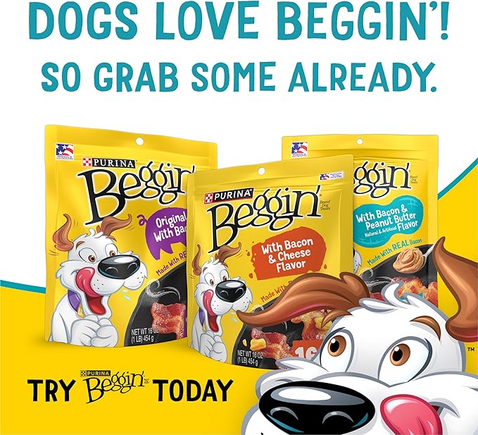 Purina Beggin’ Flavor Stix and Strips with Bacon and Peanut Butter Flavor Treats for Dogs - 40 oz. Pouch