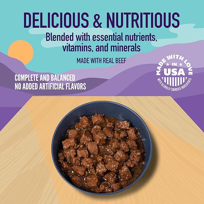A Strong Heart Wet Dog Food, Cuts in Gravy with Beef - 13.2 oz Cans (Pack of 12), Made in The USA with Real Beef