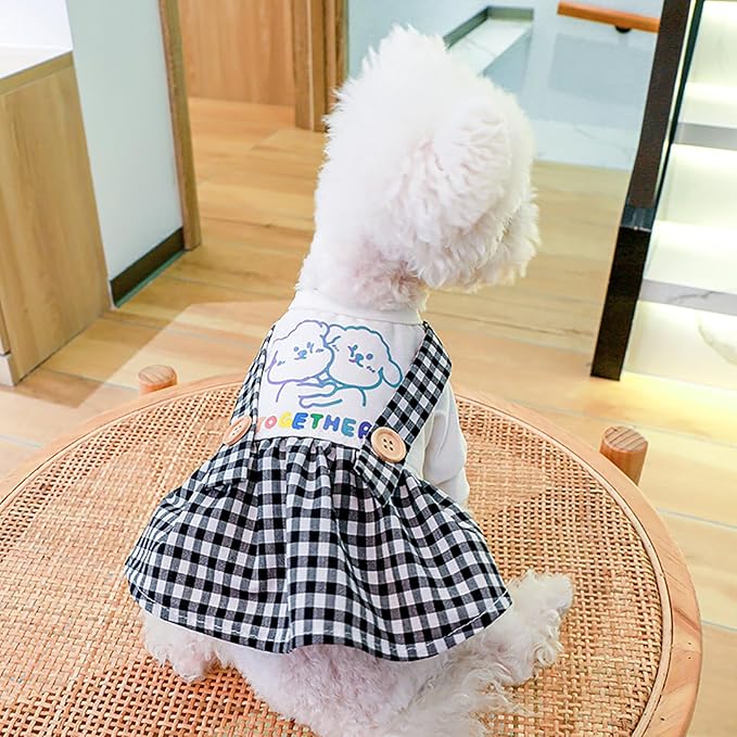 Dog Dresses for Small Dogs Girl Summer Puppy Cute Clothes Outfit Apparel Female Suspender Skirt Pup Yorkie Clothing Breathable Pet Dress for French Dogs Chihuahua