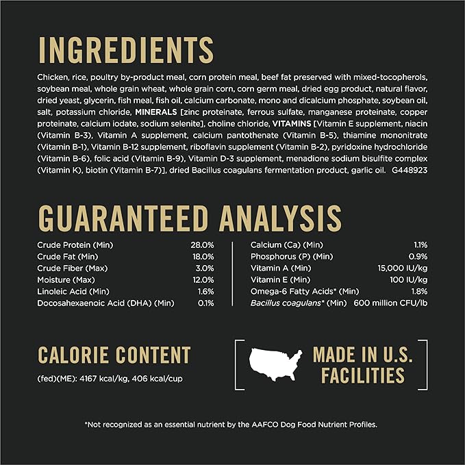 Purina Pro Plan High-Protein Puppy Food Shredded Blend Chicken and Rice Formula Dry Dog Food, 34 lb. Bag
