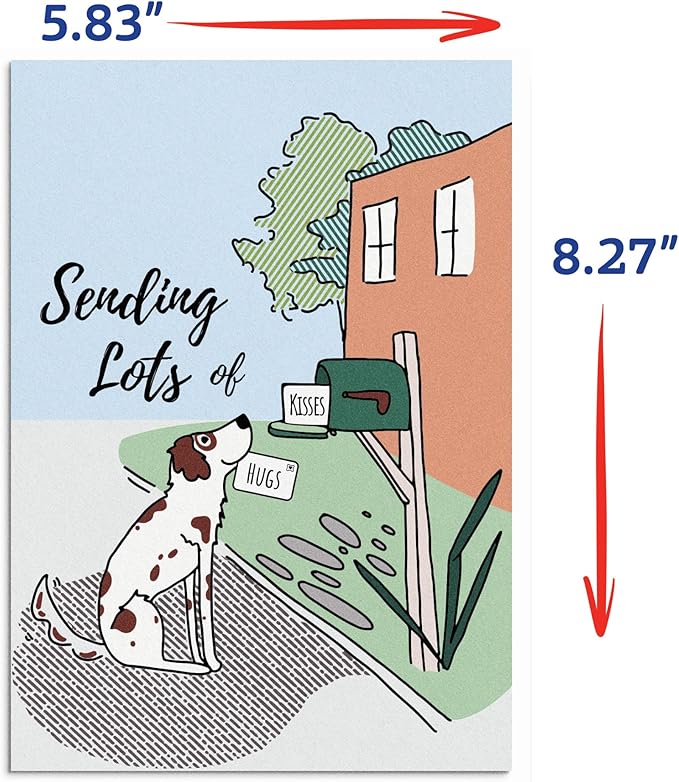 Poochie Post Edible Greeting Card for Dogs, Bacon-Flavored Dog Treat Gift with Edible Ink Pen, "Sending Lots of Love" Design, Gluten & Grain Free, Made in USA