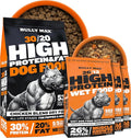 Bully Max High Protein & Fat Dry Dog Food (40 lb. Bag) + Instant Fresh Dehydrated Wet Food with Chicken (6lb Dry, Makes 16.5lb Wet Food) – Ultimate Muscle & Weight Gain Combo for Puppies & Adult Dogs