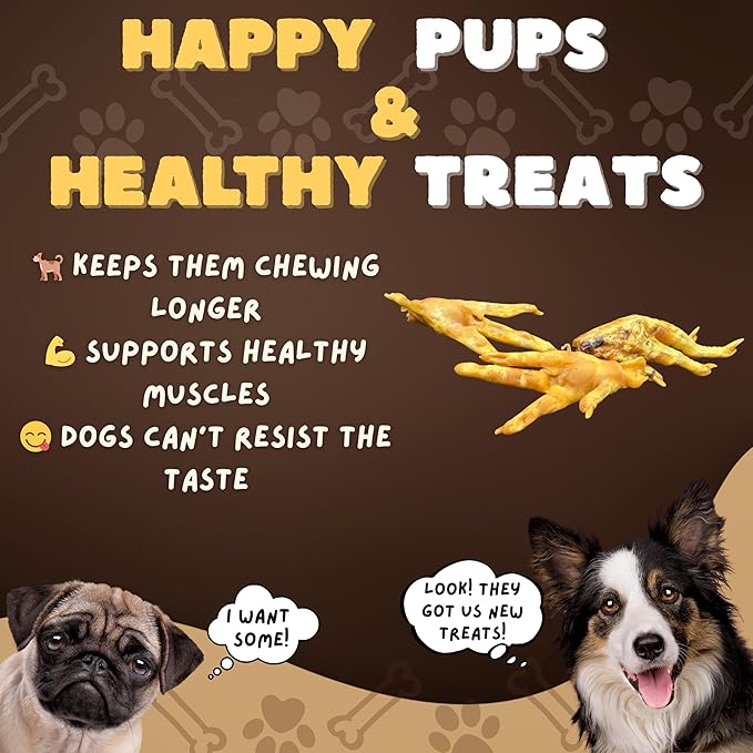 Woofley's Chicken Feet (50 Count)- Chicken Feet Dog Treats - Natural Dog Chews and Treats