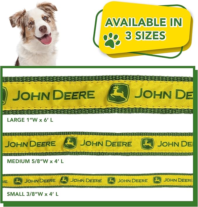 John Deere Pet Leash - Small, Shiny & Colorful Dog & Cat Leash