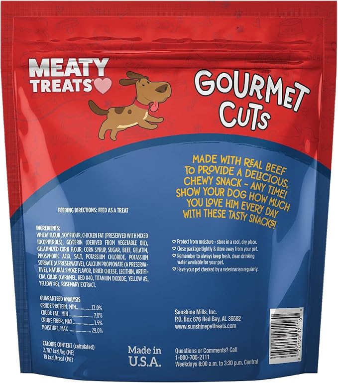 Meaty Treats Gourmet Cuts Beef & Cheese Flavor Soft & Chewy Dog Treats, 25-oz.