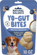 Natural Balance Yo-Gut Bites Crunchy Dog Treats with Real Oats & Blueberries, Greek Yogurt Drizzle, Probiotics for Digestive Support, 10oz Bag
