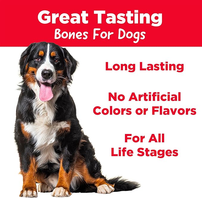 Country Kitchen Stuffed Shin Bone Bacon and Cheese Flavor Dog Treat, 100% Natural, Long Lasting, 1 Large Bone 5-6 inches