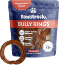 Pawstruck All-Natural 4" Bully Stick Rings for Dogs - Rawhide-Free, 100% Beef, Single Ingredient Dental Chew Bones - Fully Digestible, Low Odor - 10 Count - Packaging May Vary