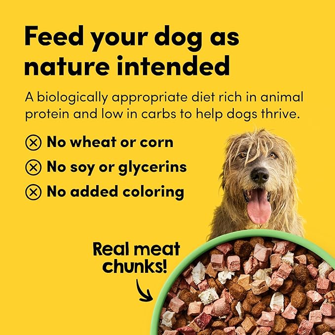 RawMix50 Premium Freeze-Dried Raw Grass-Fed Lamb Recipe Dog Food, Protein Rich, Includes Kibble, Non-GMO, No Wheat or Corn, 12 oz