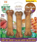 Nylabone Healthy Edibles Natural Dog Chews, Long Lasting Bones for Dogs, Roast Beef, Chicken & Bacon Flavor Dog Treats, Small (3 Count)