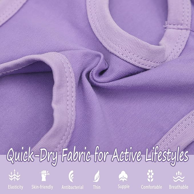 Paiaite Dog Clothes Fashionable Sleeveless Pet Vest: 'Little Miss Sassy' Printed Cotton Dog Shirt, Ideal for Small, Medium, and Large Breeds, Ensuring Comfort and Breathability Purple M