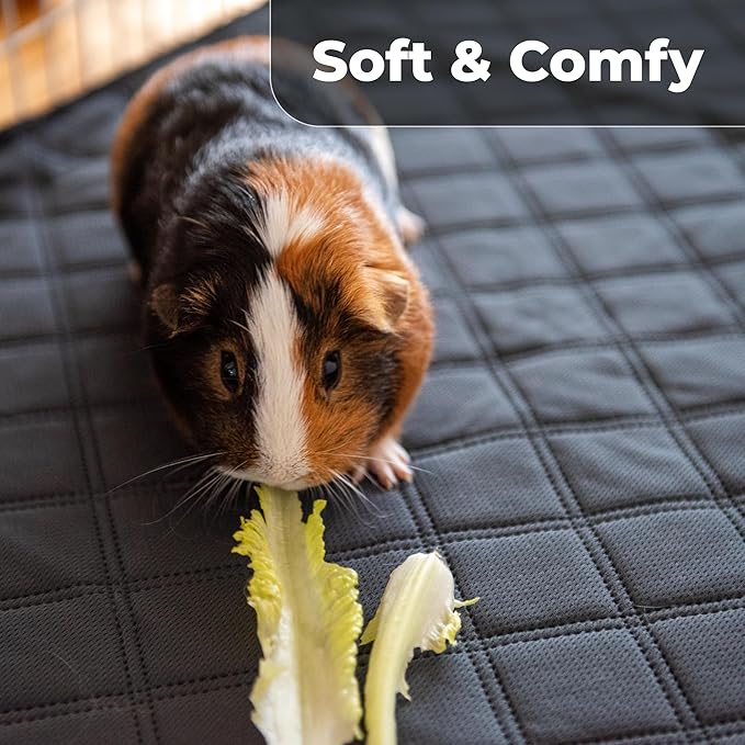 Washable Rabbit & Guinea Pig Cage Liner & Bedding for Midwest (24"x47"), 2 Pack, Easy to Clean Unlike Fleece, Waterproof, Absorbent, Non-Slip Pee Pad, Reusable Bunny Mat for Small Animals