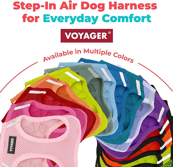 Best Pet Supplies Voyager Step-in Air Harness - All Weather Mesh, Reflective, No Pull Harness for Dogs, Cats - Secure with Hook & Loop Fastener, Buckle, Double D-Rings - Khaki, M