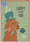 Poochie Post Holiday Edible Greeting Card for Dogs, Bacon-Flavored St. Patrick's Day Dog Treat Gift with Edible Ink Pen, "Lucky To Have You" Design, Gluten & Grain Free, Made in USA