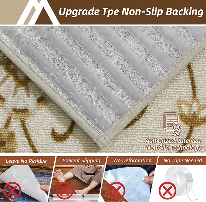 COSY HOMEER-Stair-Treads-for-Wooden-Steps Washable Indoor Stair Treads Non Slip 8" X 30" Soft Stair Carpet Treads Reusable Peel and Stick Stair Runner Rug for Kids, Elders and Pets 4pcs