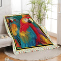 Parrot Bird Throw Blanket Macaw Stuff Gifts for Kids Girls Boys Adults Women Men Soft Cozy Warm Plush Fluffy Fuzzy Fleece Blanket Decor 60''X80''