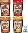 (4 Pack) Merrick Lil Plates Small Breed Natural Grain Free Dog Treats, 5 oz Pouch - Salom, Beef, Turducken, Chicken and 10ct Pet Wipes