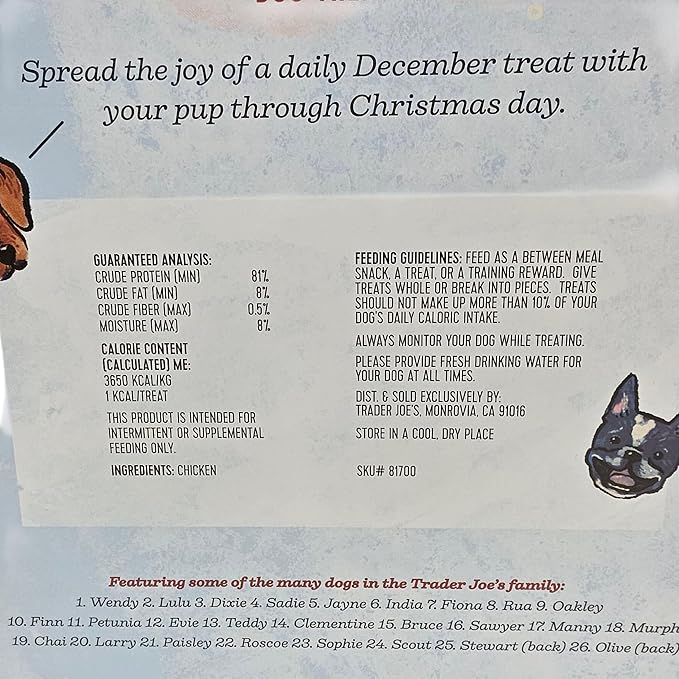 Trader Joe's Advent Calendar for Dogs - Salmon and Sweet Potato Dog Treats