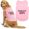 Parisian Pet Dog Shirt – 100% Cotton Shirts for Large Dogs – Pink Sleeveless Puppy Clothes – Lightweight and Breathable Dog Apparel – Girl Dogs Clothes - Stretchy Daddy’s Girl Pet Shirt