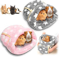Wenqik 2 Pcs Guinea Pig Hideouts Guinea Pig Bed Washable Bunny Bedding Cuddle Warm Small Pet Sack Supplies Portable Pet Carrier Cage Nest Accessories for Cage(Gray, Light Pink,Pentagram)