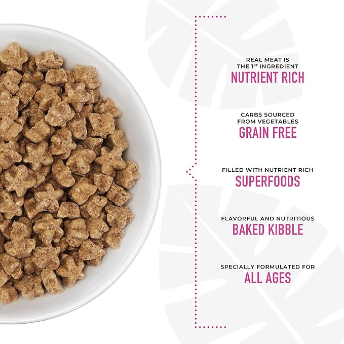 Tiki Dog Born Carnivore for Dogs, Savory Lamb, Peas & Lentils Recipe, Grain Free Baked Kibble for Maximum Nutrition, For Adult Dogs and All Size Breed Dogs, 10 lbs. Bag