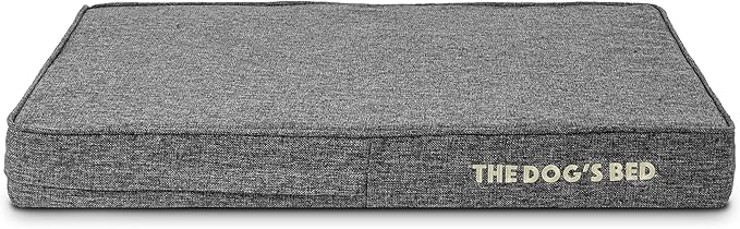 The Dog’s Bed Replacement Outer Cover, Linen Fabric, Grey Linen, Medium, 4-Inch