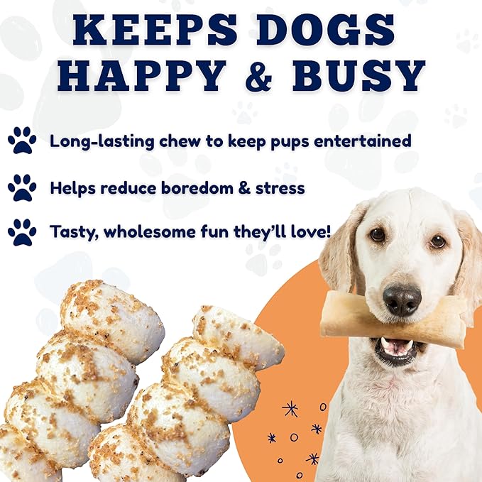 Amazing Dog Treats - Beef Cheek Rolls Mega Thick (Bully Dust Flavor, 10" - 6 Count) - Safe Rawhide Alternative Dog Chew - Great for Power Chewers - Long Lasting Dog Chew - Retriever Rolls for Dogs