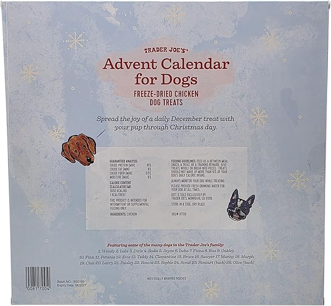 Trader Joe's Advent Calendar for Dogs - Salmon and Sweet Potato Dog Treats
