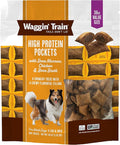 Waggin' Train High Protein Pockets Dog Treats, Crunchy Chicken Outside with Soft & Chewy Bone Marrow & Broth Inside, Great High Protein and Wheat Free Dog Treat, 36 oz. Pouch