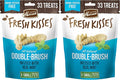 Merrick Fresh Kisses Natural Dental Chews Toothbrush Treat Shape Infused with Real Mint for Tiny Dogs 5-15 Lbs - 33 ct. Bag (Pack of 2)