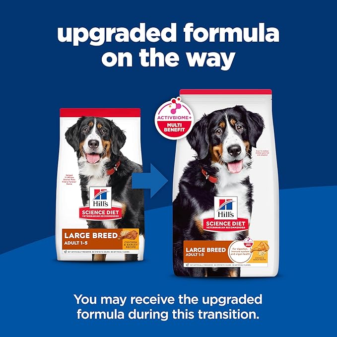 Hill's Science Diet Large Breed Adult 1-5 Dry Dog Food, Quality Protein for Joint Support & Lean Muscles, Chicken & Barley, 15 lb. Bag