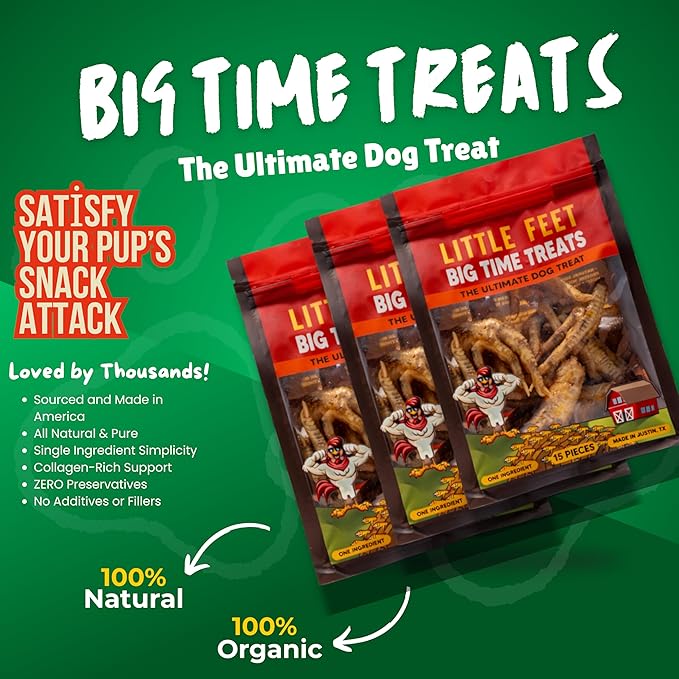 Chicken Feet Dog Treats - Single Bag - 15 Premium Extra Large Pieces - 100% Sourced and Made in USA