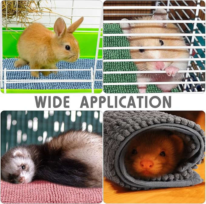 Amylove 4 Pcs Guinea Pig Cage Liner Washable Fleece Pee Pads Pet Dog Cat Bedding Training Mat for Small Animal Guinea Pig Puppy Bunny Hamster(12 x 12 Inch,Square,Mixed Color)